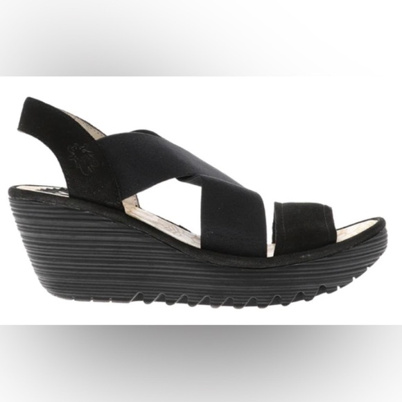 FLY LONDON Sz 40 Yaji Strap Pull On Comfort Stretch Crossover Straps Sandals - Picture 2 of 10